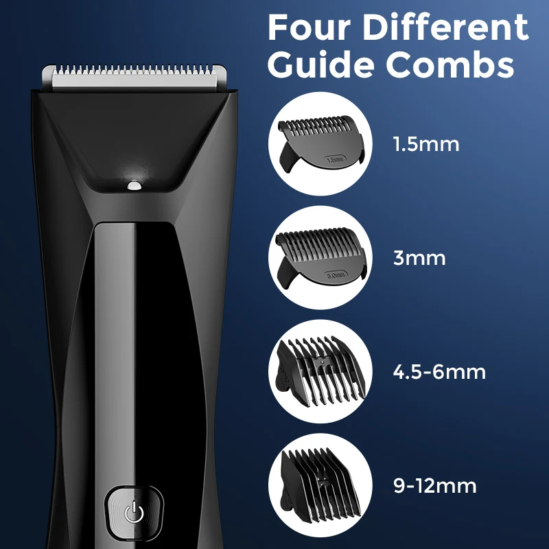 Sejoy Men Wet & Dry مع شاشة LCD قابلة لإعادة الشحن لقص الشعر وقاعدة شحن وتشذيب الشعر ومقص الشعر الحميم