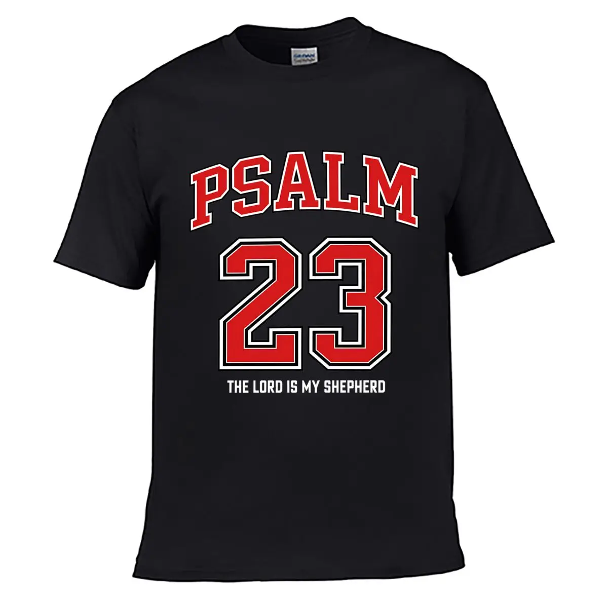 Psalm Twenty Three The Lord Is My Shepherd Typography Solid Washed Vintage Tee Distressed Loose