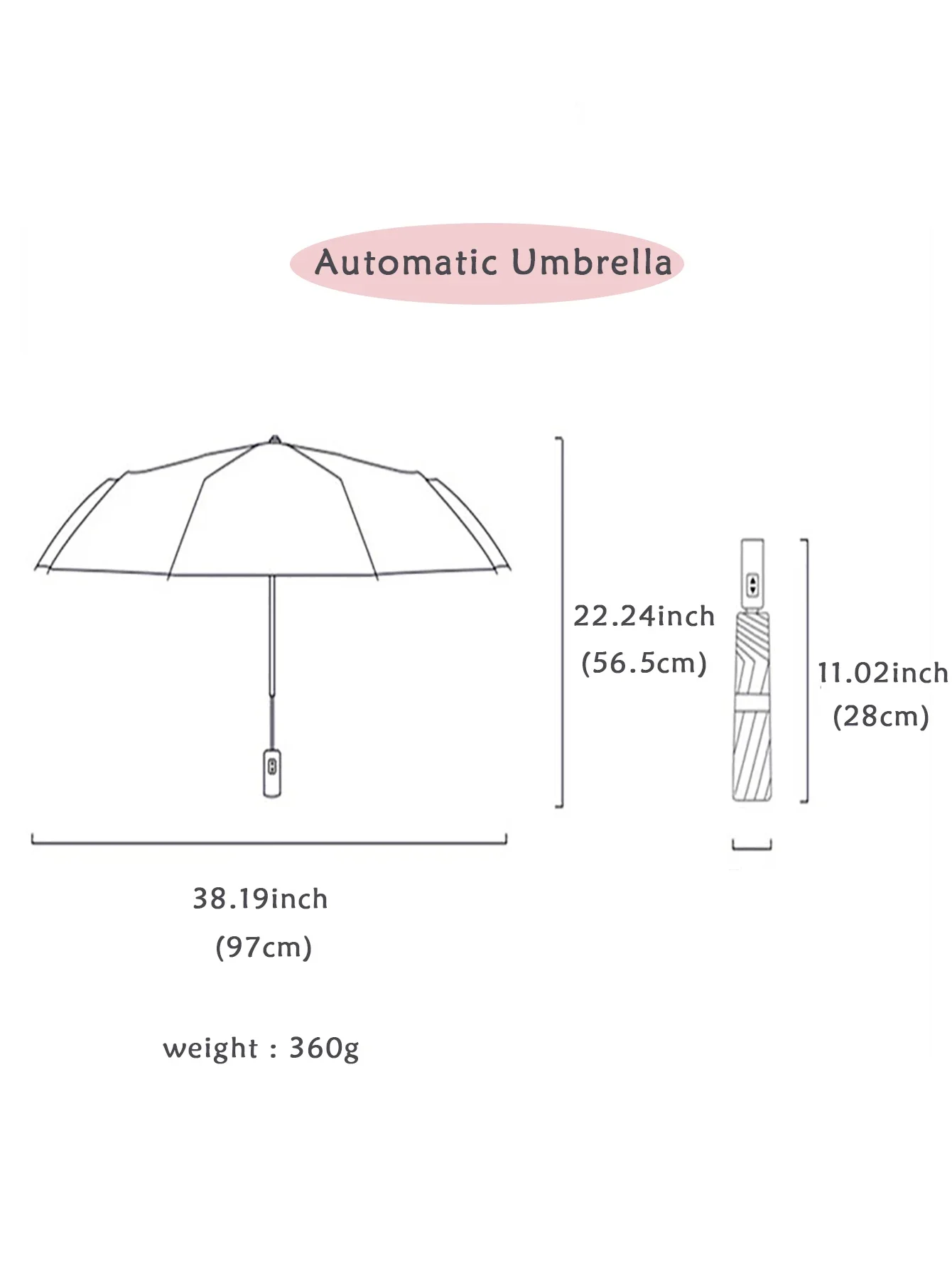 Umbrella Fruit Folding Fully Automatic Rain and Shine Dual Purpose Male and Female Students Korean Version Sun Shading Umbrella