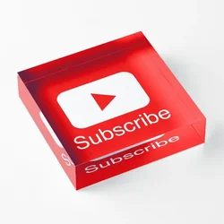 You Tube Subscribe Play Button Videos Vl  Acrylic Block Decor Board  Home Clear Family Process Funny Transparent Bedroom Room