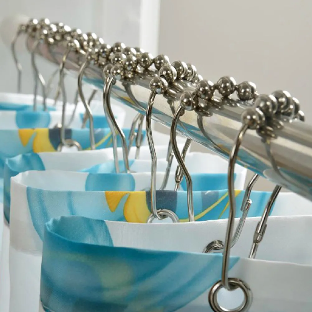 16 Pcs Curtain Hook Bath Metal Hooks for Shower Drapery Rings with Heart Bathroom view 6