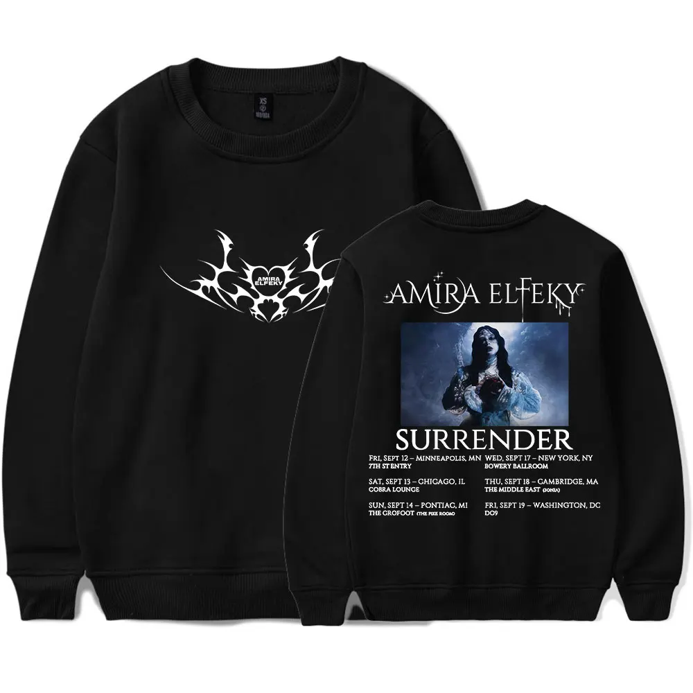 

Amira Elfeky Surrender North America Tour Merch унисекс модные модные персонализированные толстовки с круглым вырезом с длинными рукавами