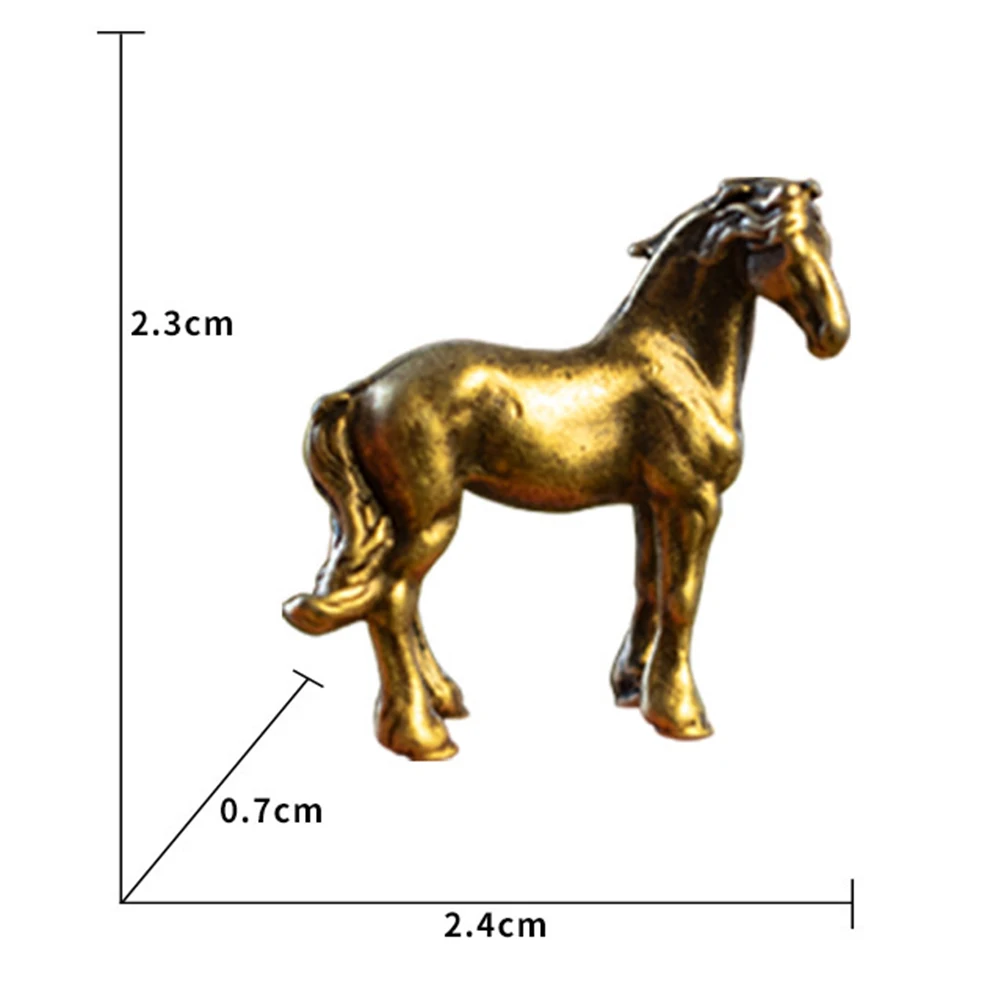 Pure Copper  Solid Horse Feng Shui Ornaments Vintage Bronze Running Horses Statue Miniatures Figurines Desk Decorations