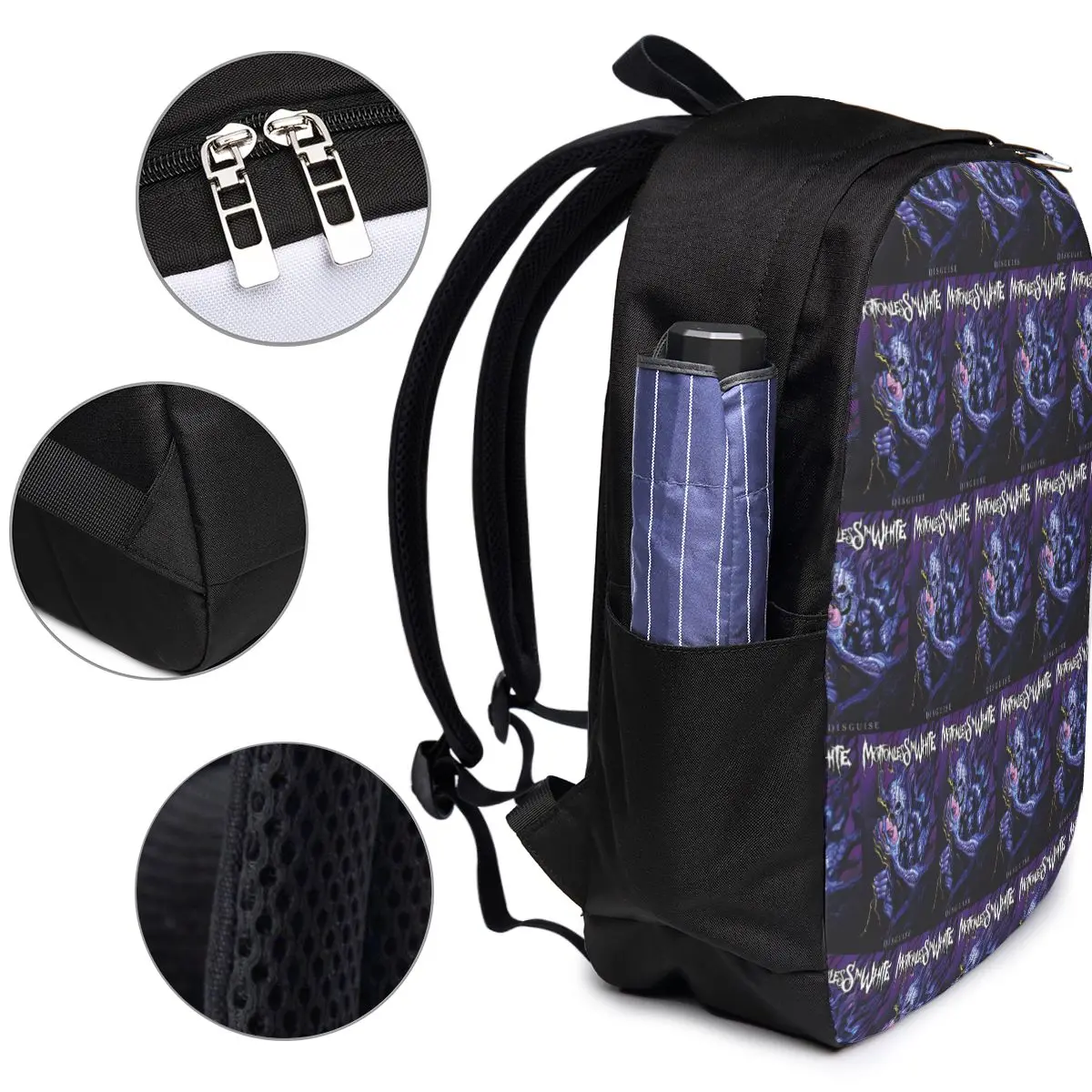 Motionless In White Backpack Travel Notebook Bag Computer College Student School Bag Laptop Shoulder Bags for Men Women view 3