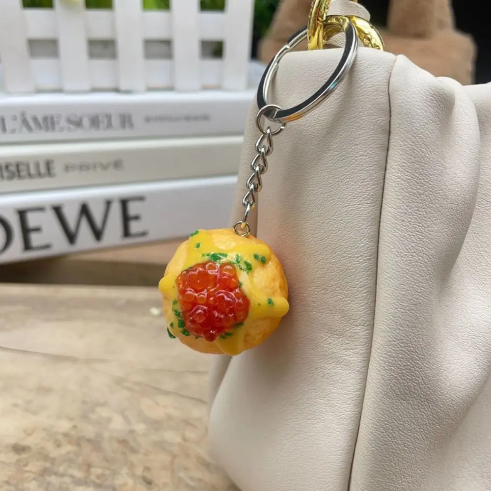 Funny Bag Pendant Simulation Food Key Chain Jewelry Accessories Car Keychains Takoyaki Pendant Charms PVC Keychain Couple