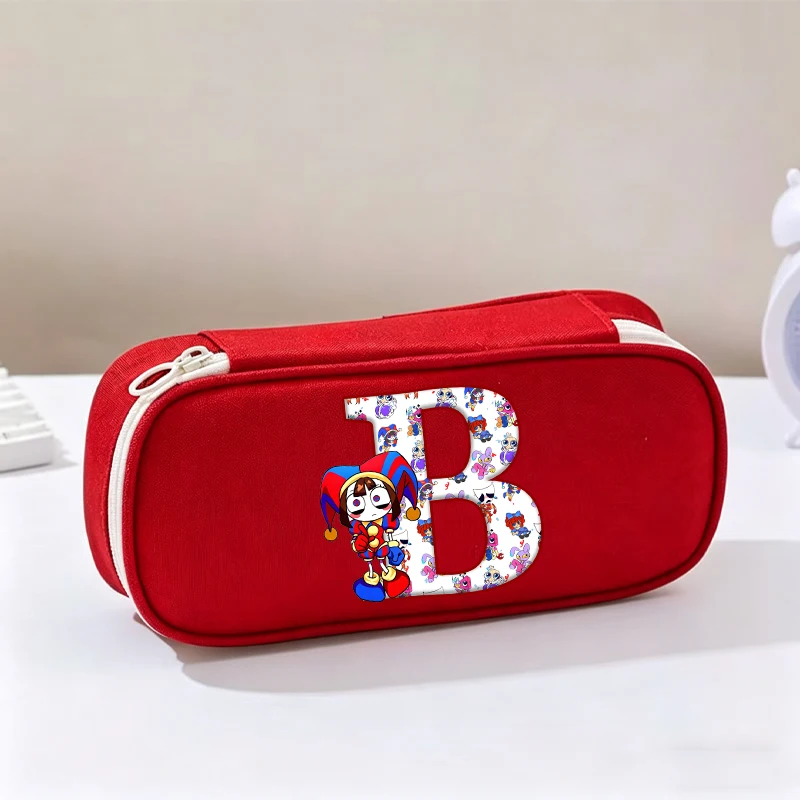 The Amazing Digitals Circus Pencil Case Student School Stationery Bags Kids Kawaii Letter A-Z Pen Pouch Children Gift Hot Sales