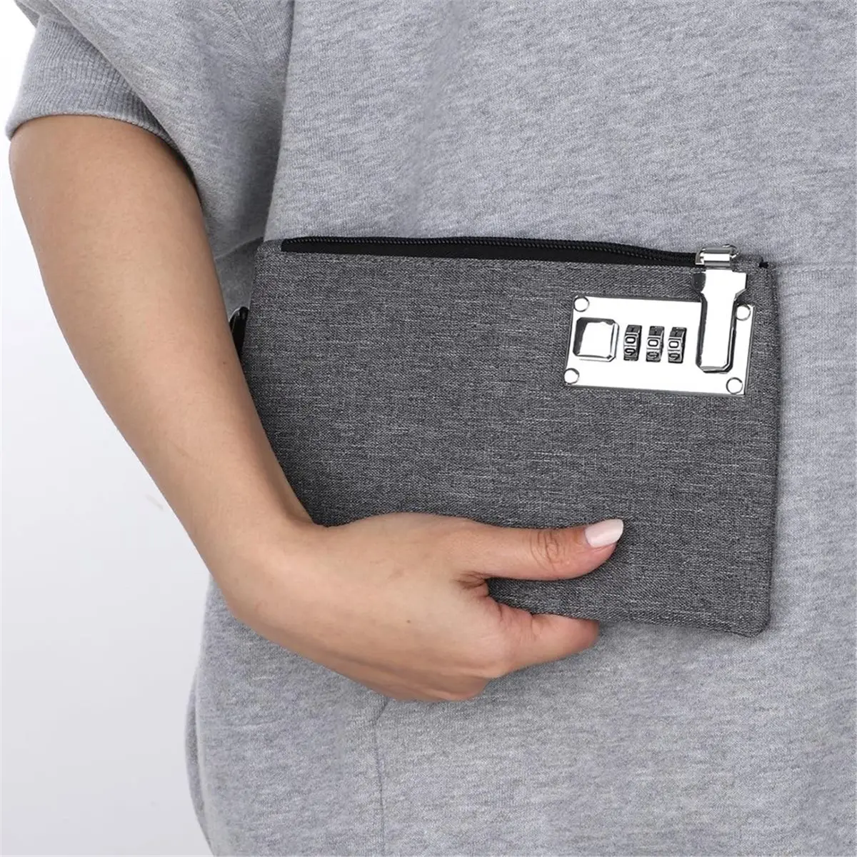 

Новая сумка для денег 2026 года с замком, нейлоновая сумка для нотариальных документов 5x8 дюймов с замком, банковские сумки с 3-значным кодовым замком для хранения наличности, ювелирных изделий и др.