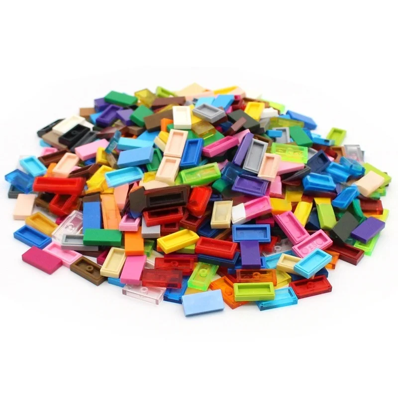 200個入り 1x2タイル ブロック 積み木 バルクアクセサリー ブリック 3069 MOCブリック 床パーツ DIY学習玩具 マスパック 子供向け 30070