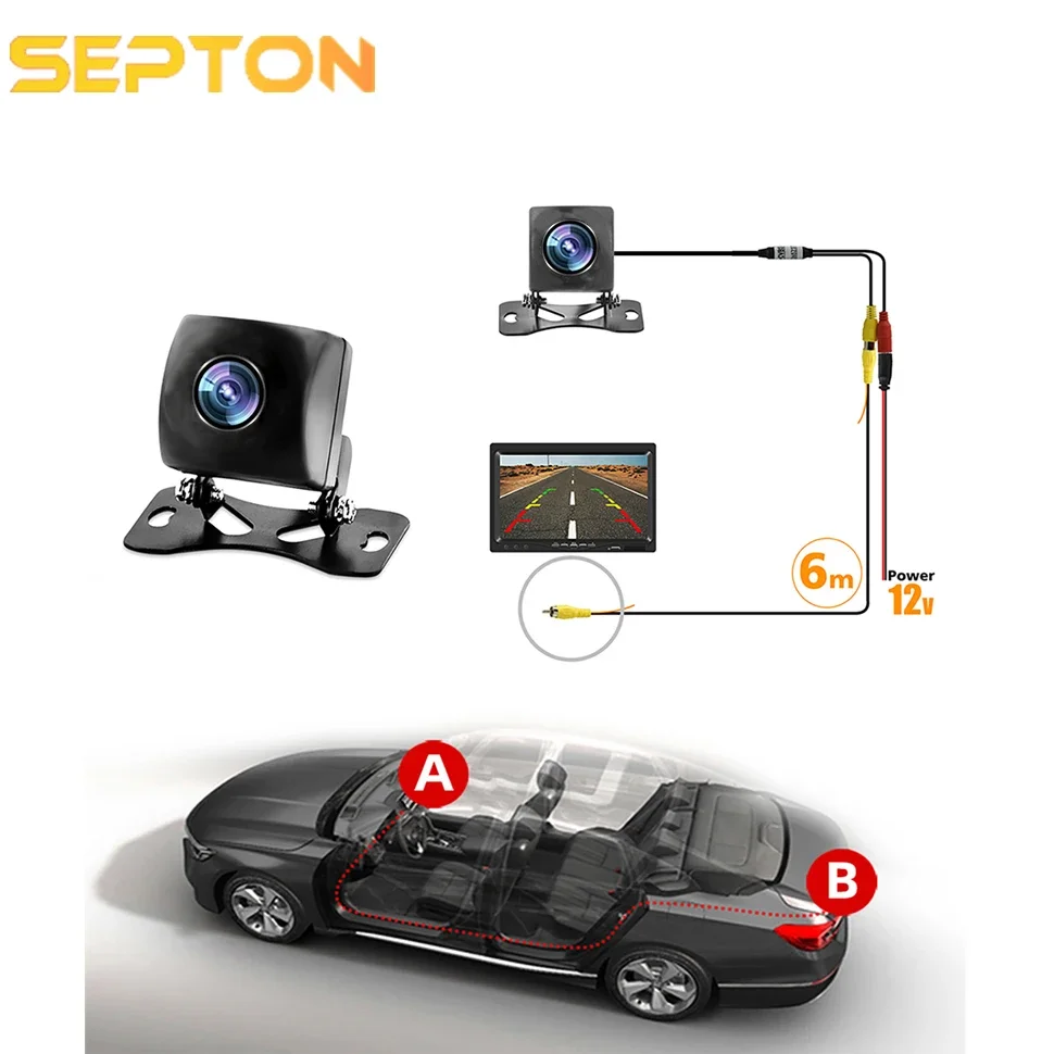 SEPTON Car Rear View Camera AHD  Backup Camera 170 Degree Wide Angle Night Version Waterproof Car Camera