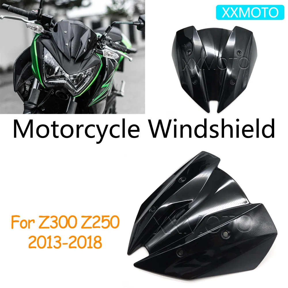 

For Kawasaki Z300 Z250 Z 300 250 2013- 2015 2016 2017 2018 Motorcycle Front Windshield Windscreen Deflector Windproof Protector