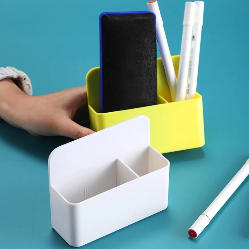 Candy Color Magnetic Storage Box Plastic Whiteboard Marker Pen Pencil Holder Refrigerator Container Home Office Desk Organizer