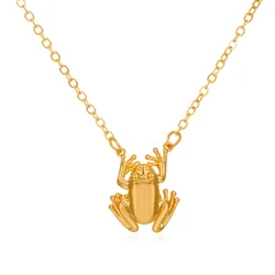 Adjustable Frog Pendant Necklace for Women Bling Metal Geometric Vintage  Choker Cute Animals New Design Jewelry Accessories