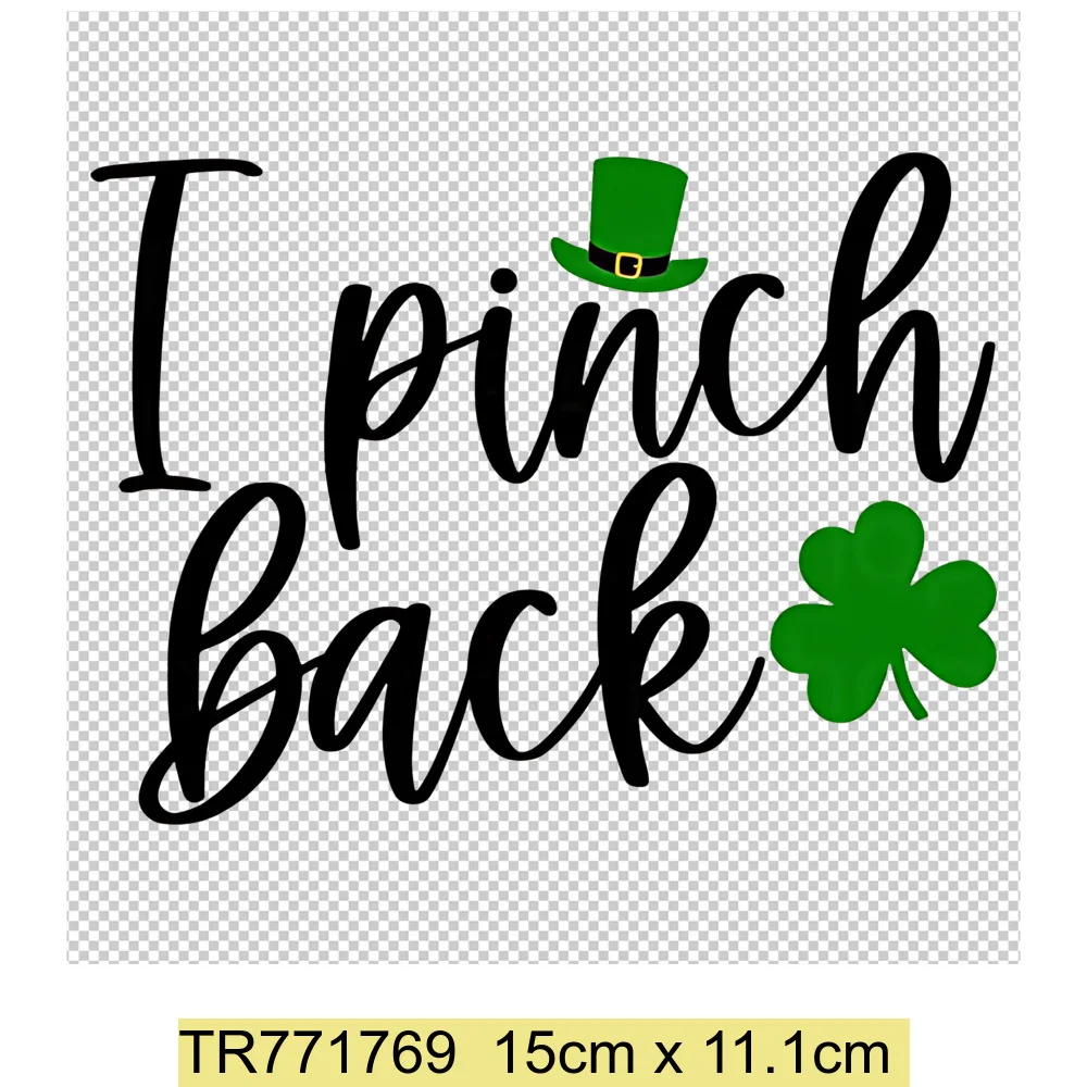 St. Patrick's Day Clover Pattern Sticker for Clothings Saint Patrick's Day Iron on Transfer Patches Sewing Supplies