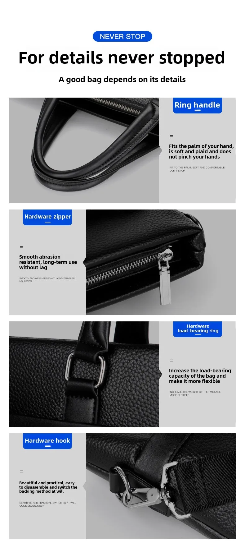 Men's Handbag, Business Casual Horizontal Design, Men's Bag, Official Document, One Shoulder Diagonal Cross Bag, Computer Bag