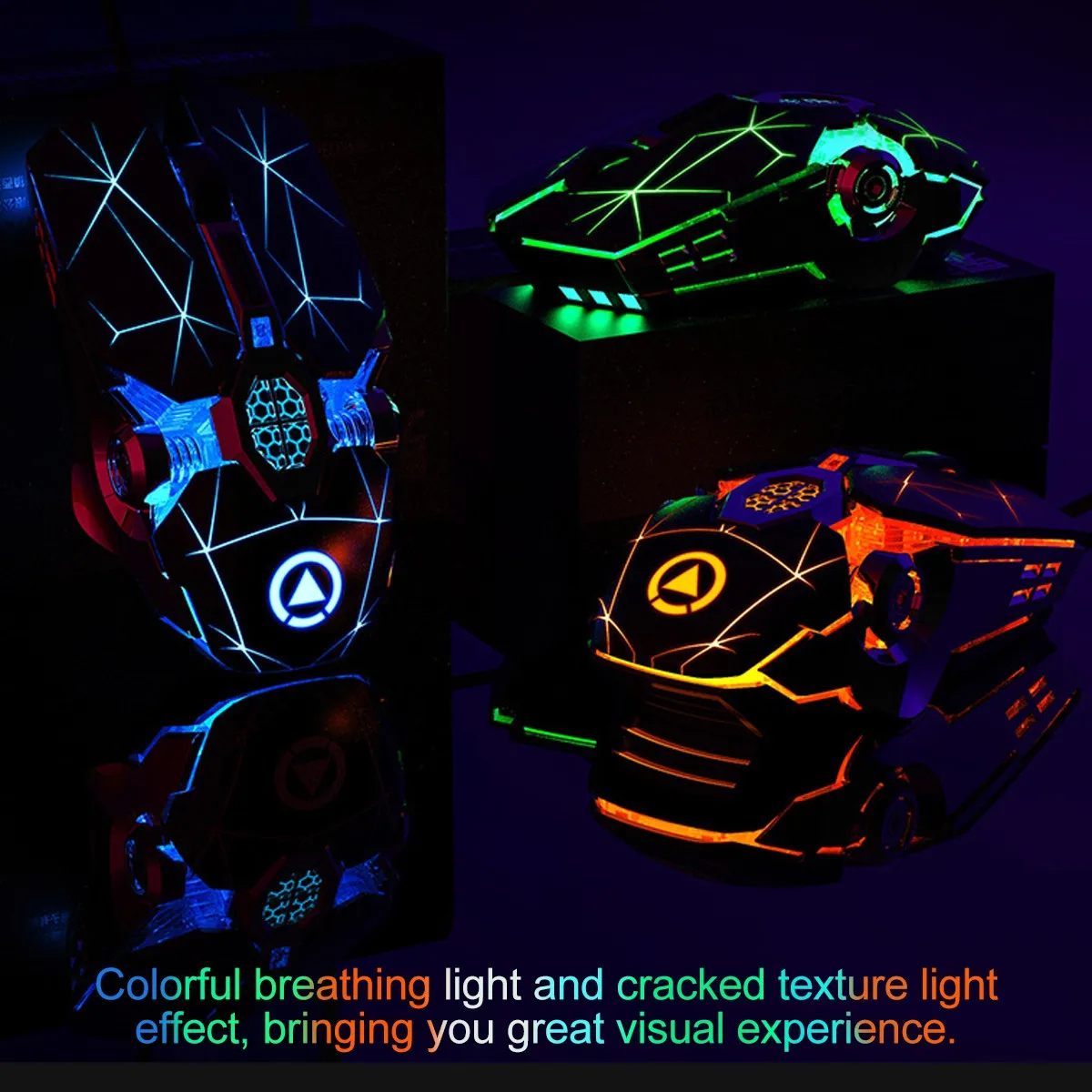 RGB Gaming Mouse Wired Optical, Skin-Like Grip, Sweat-Resistant, Smooth PTFE Feet, Electroplated Finish