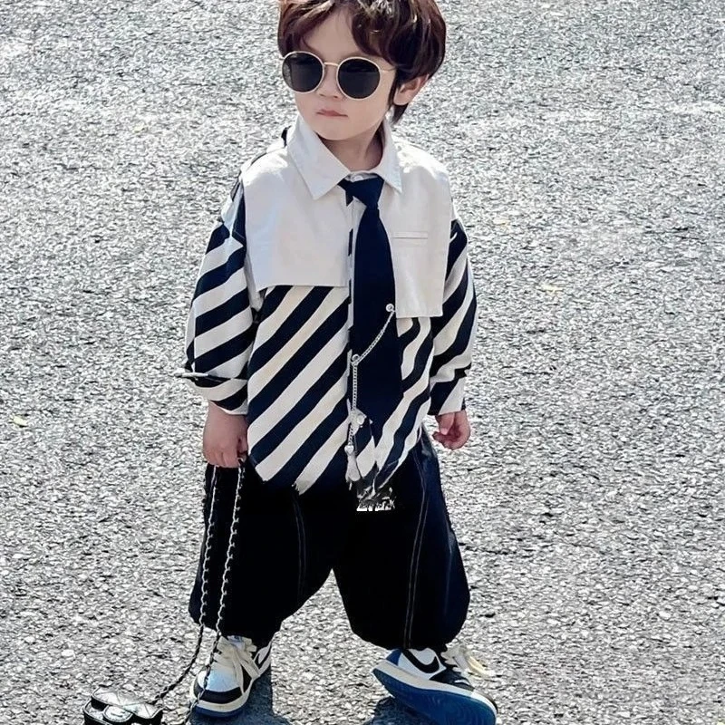 2025 In Stock Spring Autumn Shirts Outwear High Quality Children's Clothing Boys Baby's Kids Blouse Coat Jacket Outwear Cotton