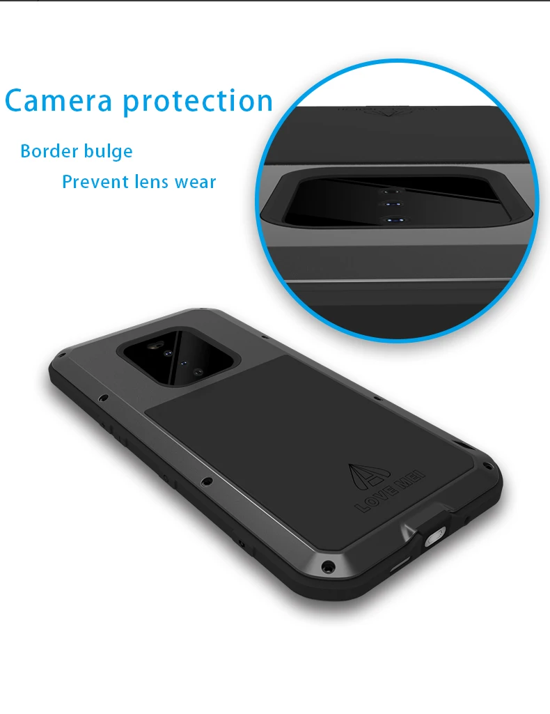 Love Mei Powerful Phone Fundas For Sony Xperia 1 10 5 Plus Cover Heavy Duty Shockproof Case Silicone Metal Cover Toughened Glass