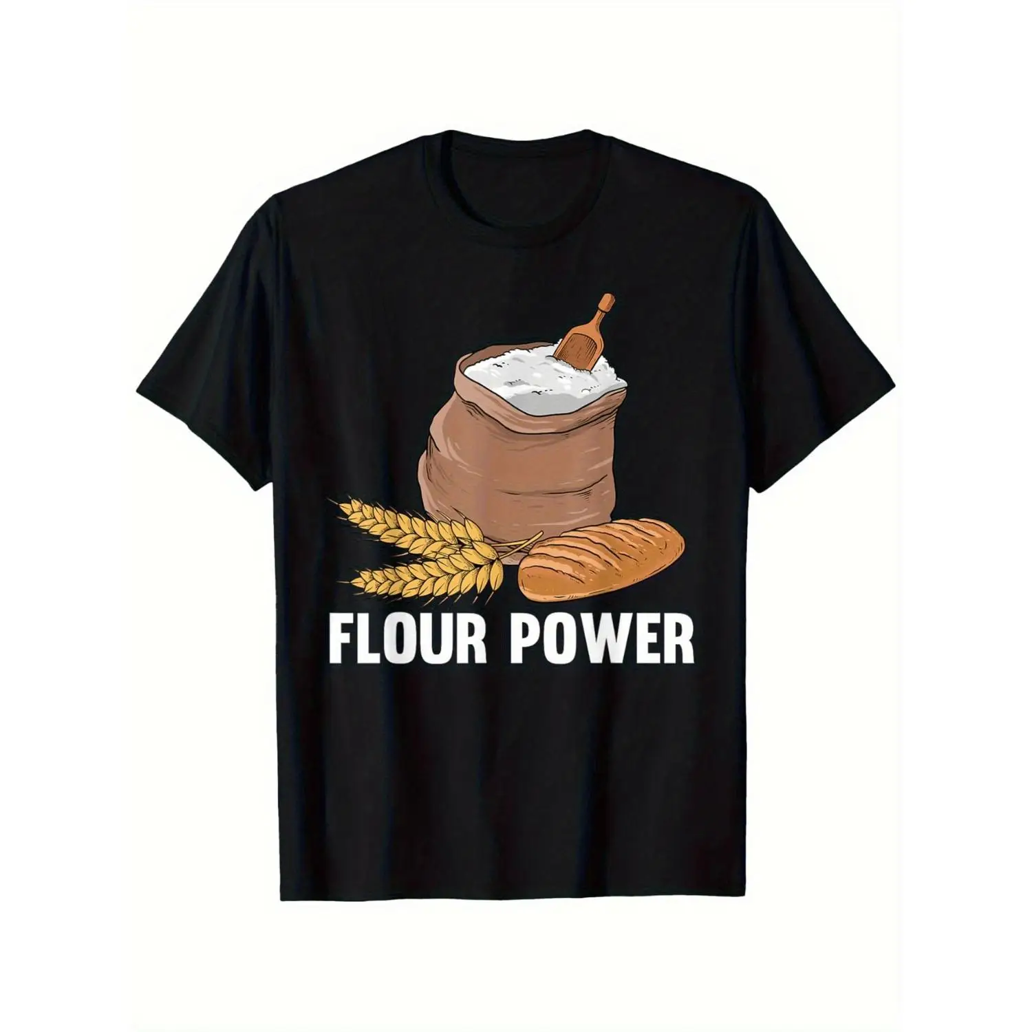 Cool Baking Art Unisex Fan Bread Cookie Baker T-Shirt Casual Printed Pattern Men's Short Sleeve Cookie Baking Tee Versatile for Commuting and Leisure