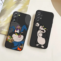 Cinderella Lucifer Cat Phone Case for Samsung Galaxy S23 S24 S20 S21 S22 Ultra Fe Plus M54 A34 A54 A24 A52 A53 Coque