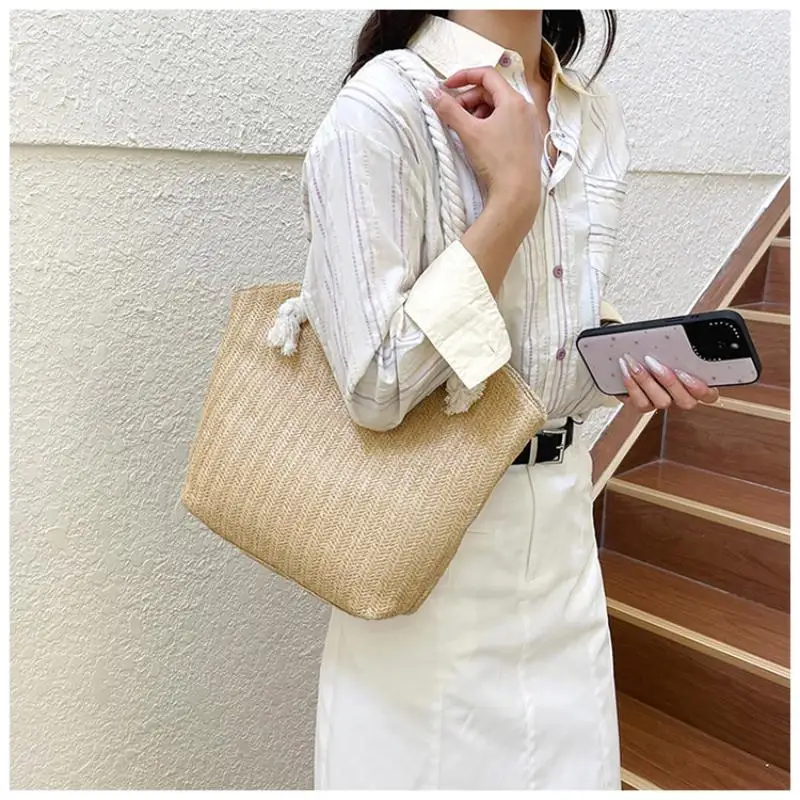 Personalized Leisure Commuter Tote Bag Summer Fashion Simple Shoulder Bag Trend Large Capacity Handbag