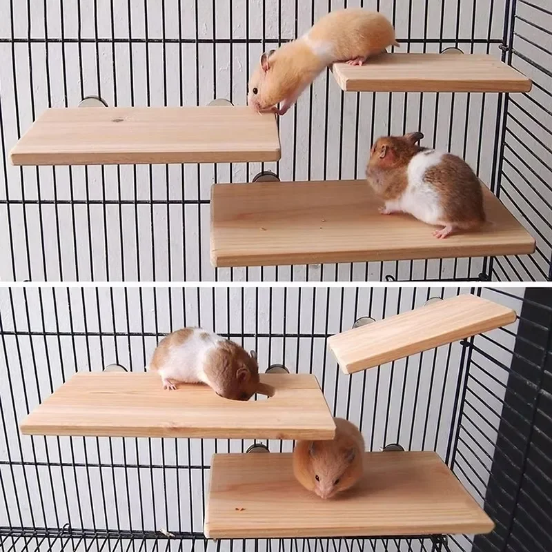 13x9cm Wooden Bird Perch Platform Hanging Cage Stand For Parrots Budgies Hamsters Small Pets Resting Shelf Cage Accessories