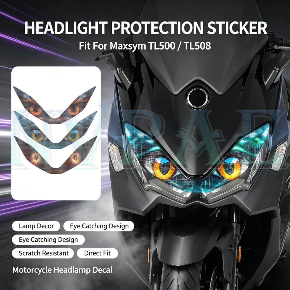 For SYM TL500 500TL TL 500 TL 508 TL508 Motorcycle Modified headlight protection sticker and headlight decoration sticker