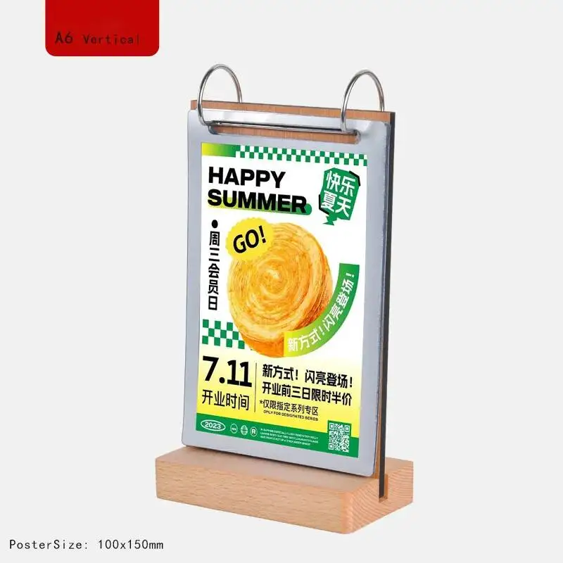A6 Acrylic Sign Display Holder Table Number Holder Display Photo Frame Paper Stand Clear Flyer Display Holder Menu Holder