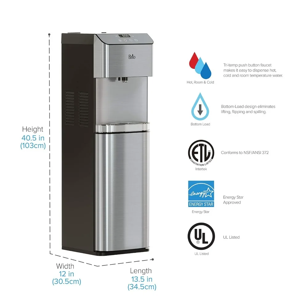 Moderna-Bottom Load Water Cooler Dispenser, Tri-Temp, temperatura ajustável, auto-limpeza, toque Dispense