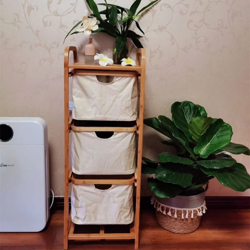 

‌ Полка для хранения в японском стиле, многоуровневый органайзер, тканевый органайзер для игрушек, детский шкаф для закусок большой емкости, бамбуковая стеллаж для хранения