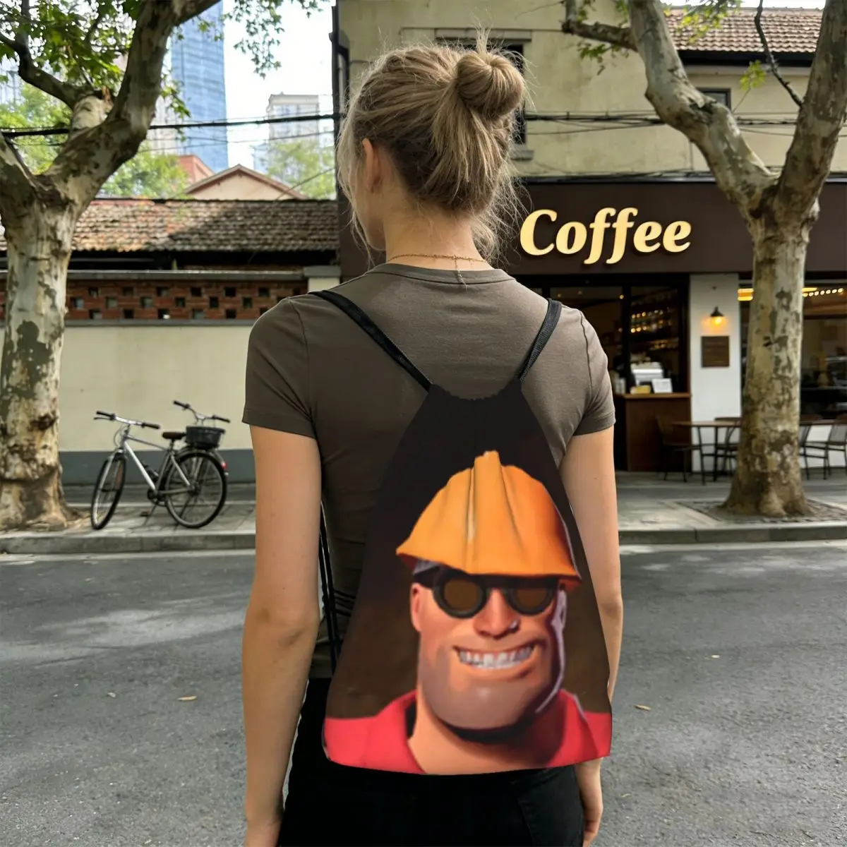 Team Fortress 2 Backpacks Casual Drawstring Bags Sports Bag Book Bags for Travel School