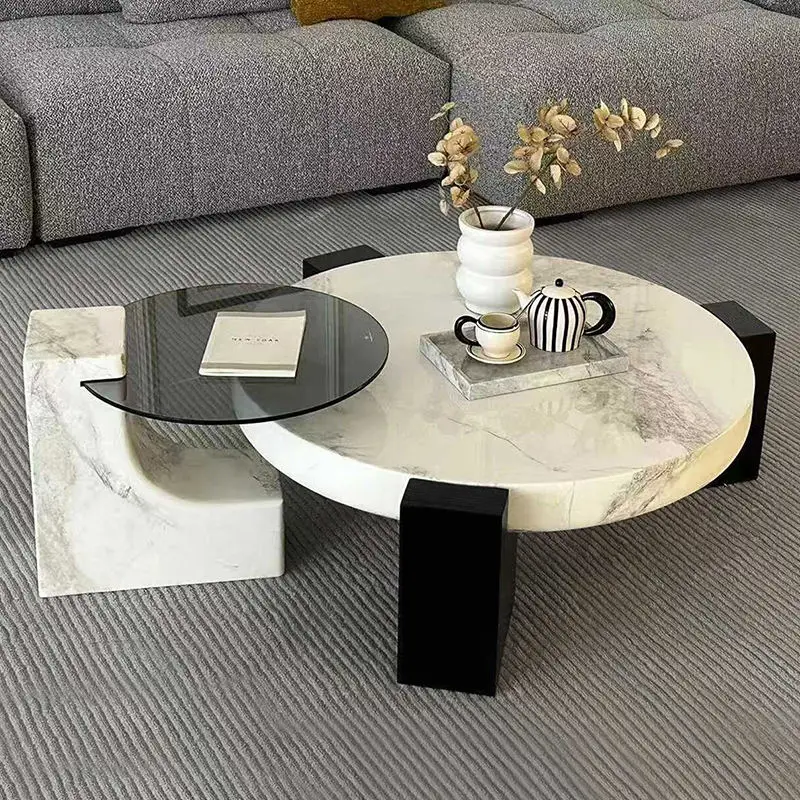 *Modern Luxury Eco-Friendly Durable Coffee Table Set Marble Stone Countertop New Simple Design Living Room Home Furniture Premiu