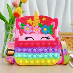 Children's Silicone Crossbody Bubble Press Toy Shoulder Bag