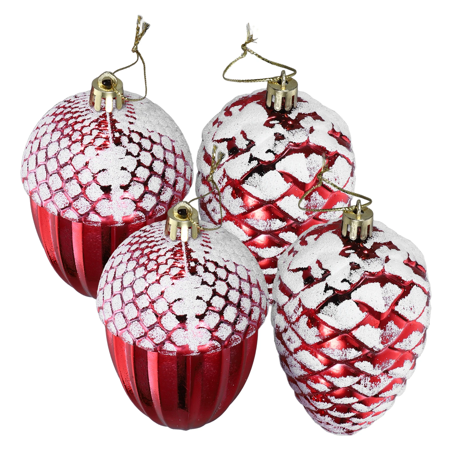 

4 Pcs Christmas Tree Ornaments Shaped Balls Hanging Decorations Xmas Party Props Plastic Xmas Decor Christmas Atmosphere
