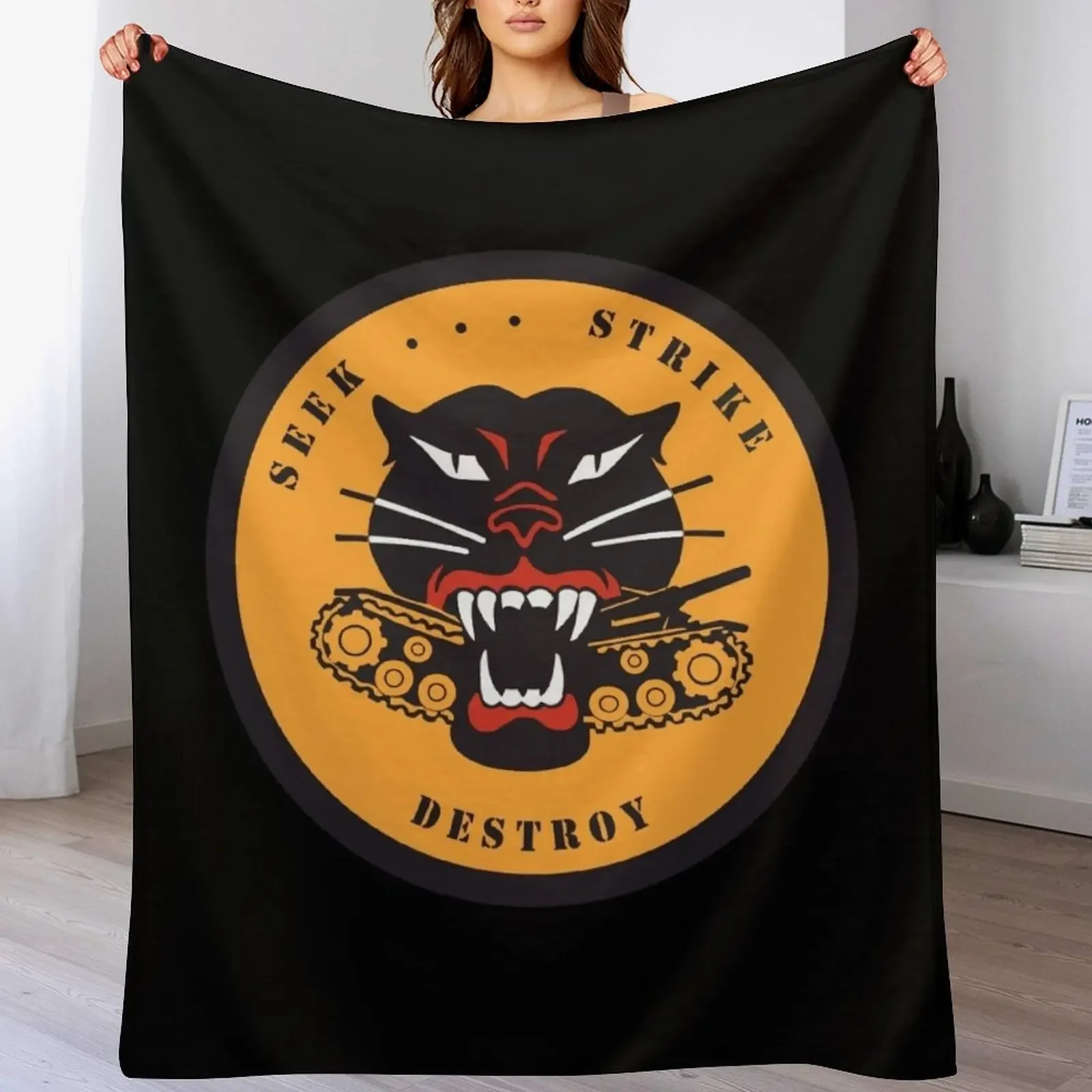 Seek Strike Destroy Throw Blanket Easy Care Comfortable Blanket for Couch