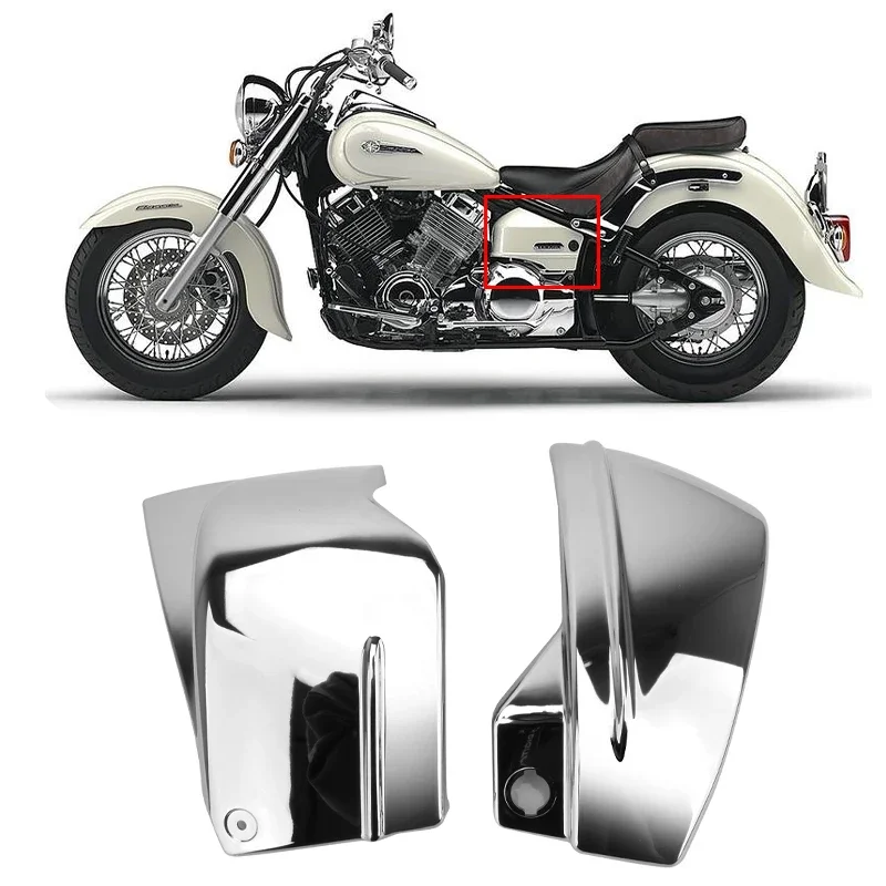 Motorcycle Chrome ABS Battery Side Cover Fairing For Yamaha V-Star 650 DragStar 650 XVS650 XVS650A Custom Classic