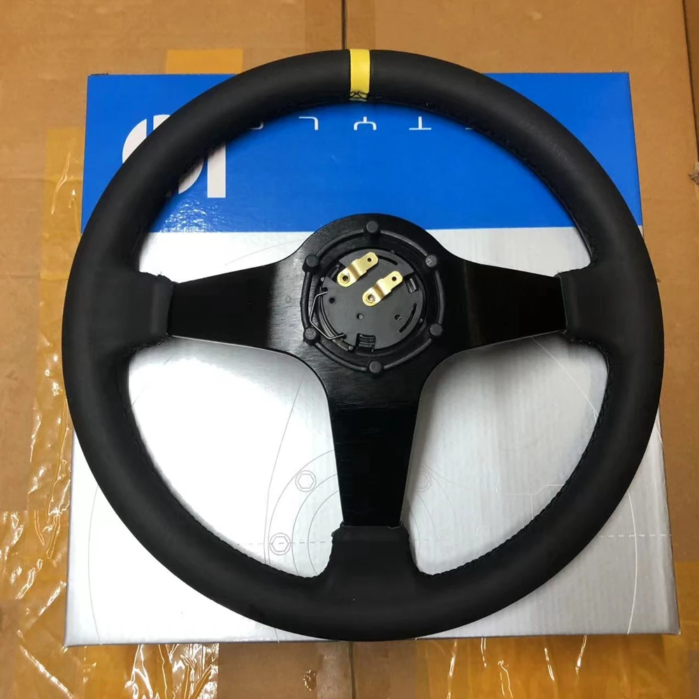 14Inch Universal Drift 350MM Racing Steering Wheel Car Real Leather JDM MOMO Steering Wheel Volantes For VW HONDA TOYOTA BMW