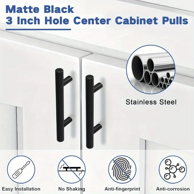 Ручки для ящика, шкафа, мебели, кухонные ручки для ручки шкафа, дверная ручка для ящика, кухонная ручка, черная, простая фурнитура