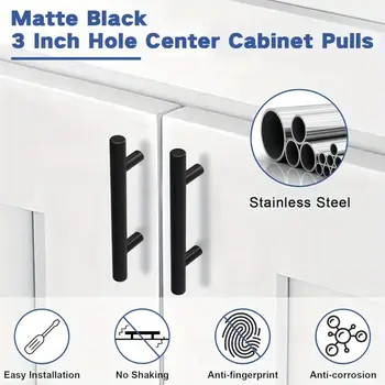 櫥櫃抽屜把手 廚房家具把手 櫥櫃門把手 抽屜家具廚房旋鈕 黑色簡約五金 6 最佳銷售 廚房旋鈕 - №5