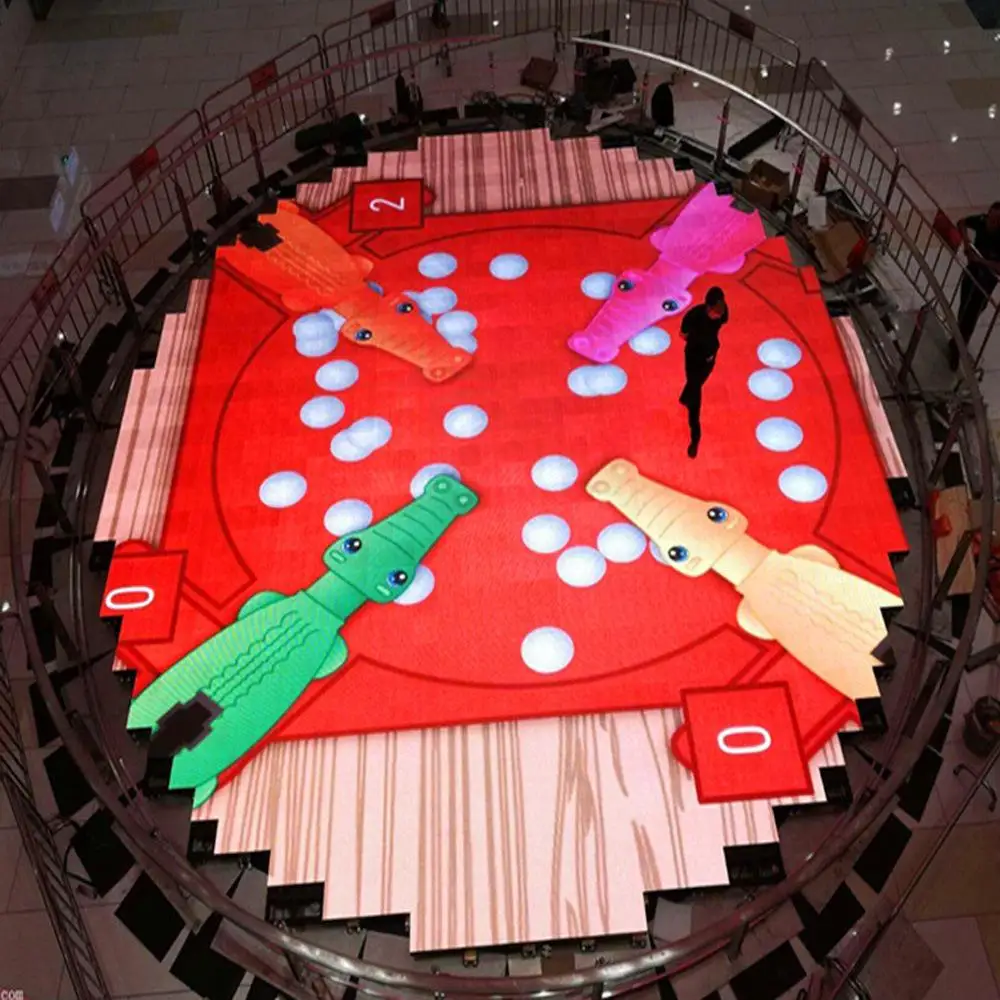 P3.91 Indoor Creative Interactive Floor Tile Screen Led Display For Mall Hotel Events