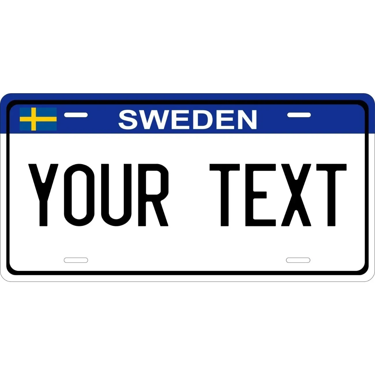 CIFbuy Customizable Sweden Blue Wall Tag,Personalized Waterproof Dustproof Metal Multi‑Scene Home Wall Ornament (Decor Only)