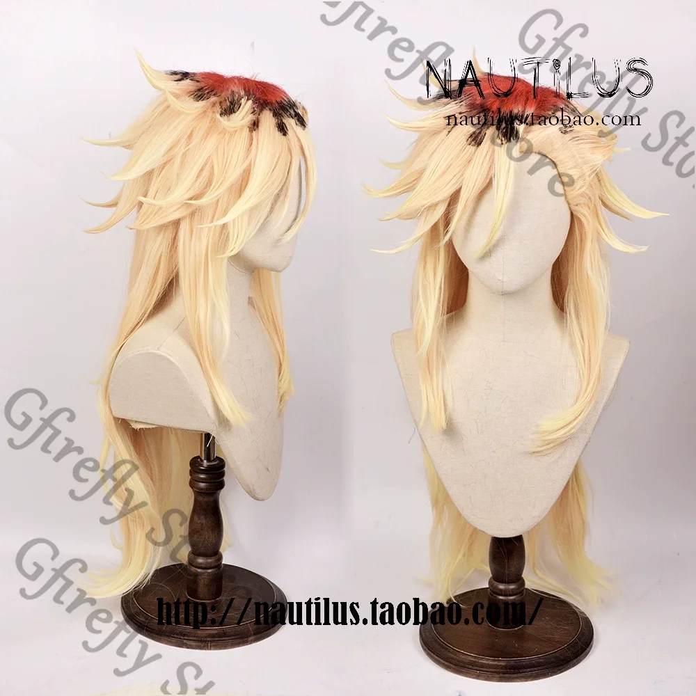 

Douma Long Golden Hair Wig Cosplay Costumes Props Demon Slayer Simulated Scalp Periwig Silver Color Hallowmas Hairpiece
