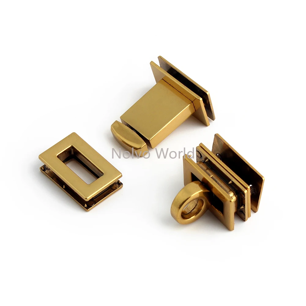 2/10/20Sets Satin Gold 35x28mm Turn Twist Lock Metal Clasp For Bags Shoulder Handbag Purse Decoration High Quality Accessories