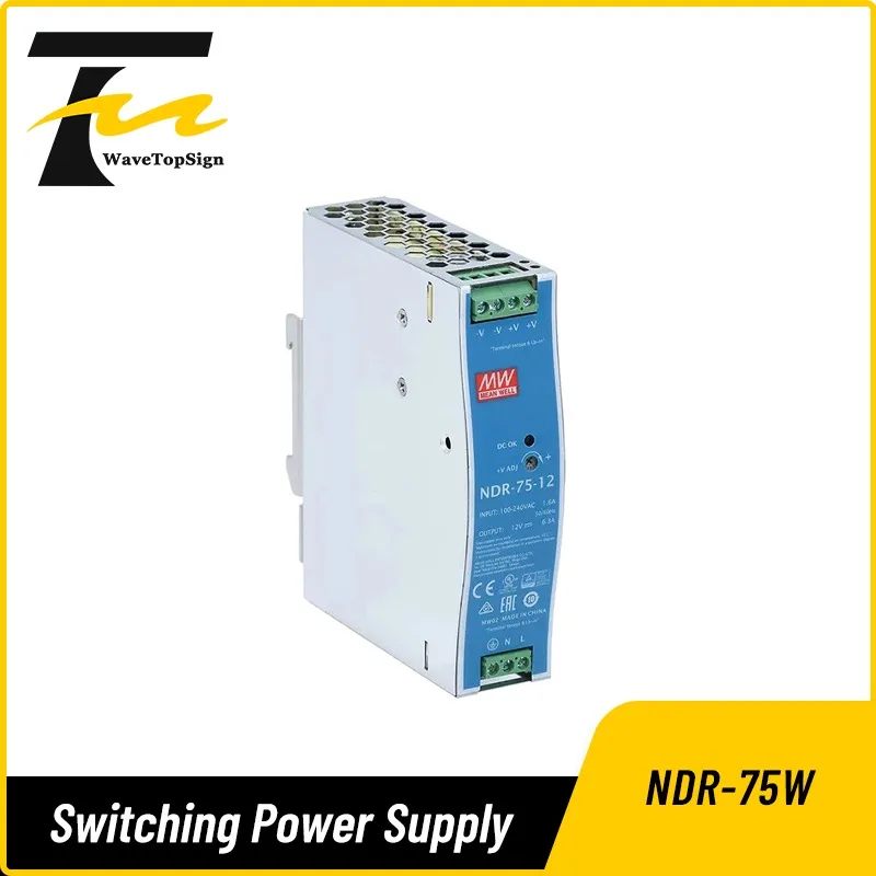 

wavetopsign Switching Power Supply NDR-75W 12V 6.3A 24V 3.2A 48V 1.6A AC To DC Industrial Power Supply