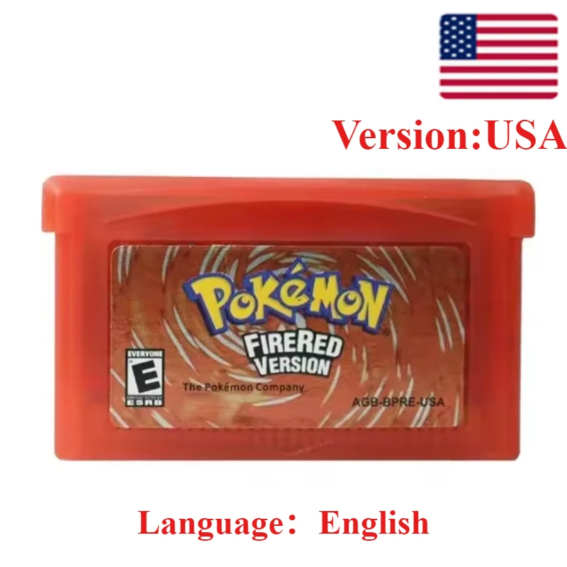 Pokemon-Serie Emerald FireRed Leafgreen Ruby Sapphire 5 Versionen GBA-Spiel in Box für 32-Bit-Videospielkonsole
