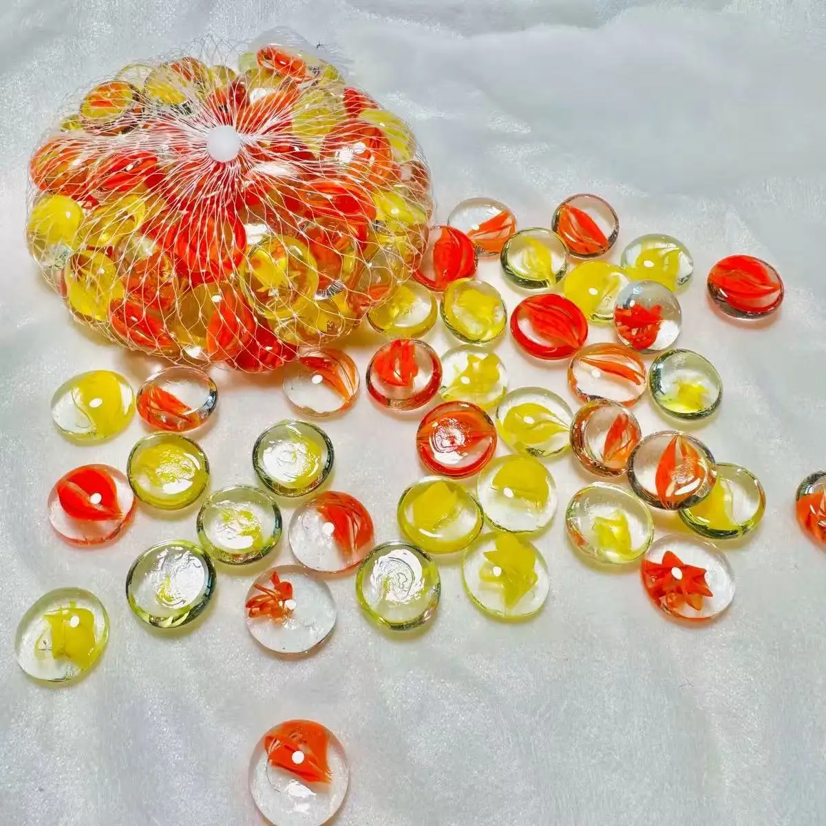 25Pcs /Pack 14-18mm Aquarium Decoration Stones Glass Stones Fake Crystals Gems Vase Garden Pebble Stones 120g