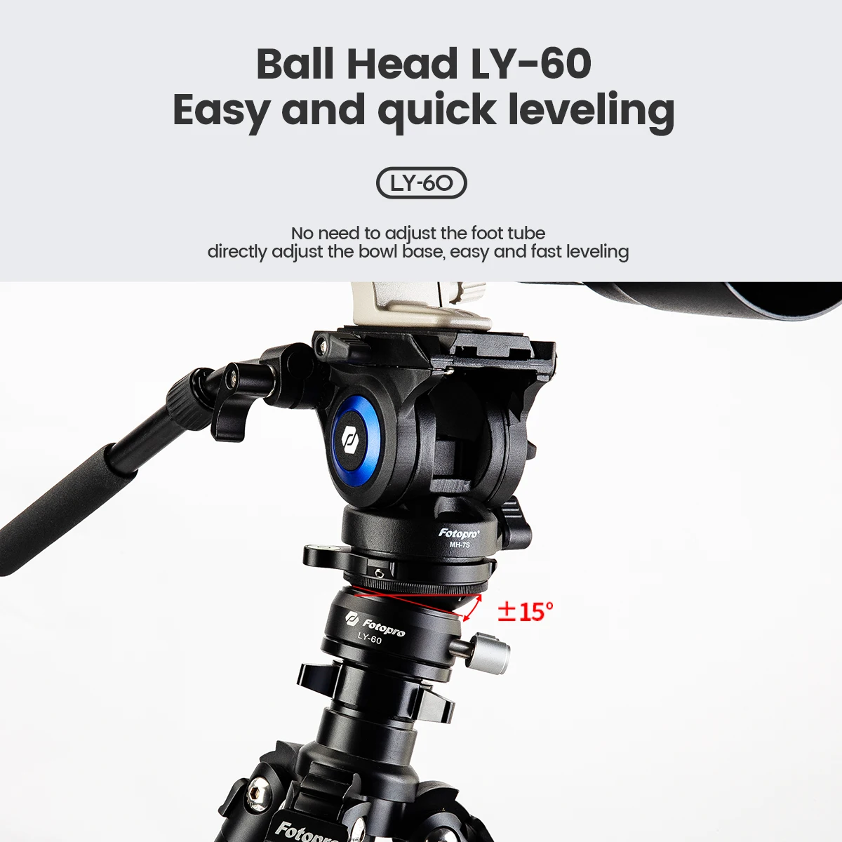 Fotopro LY-60 Tripod Speedy Mini Leveling Base Universal Horizontal Adjustment Mount for DSLR Camera