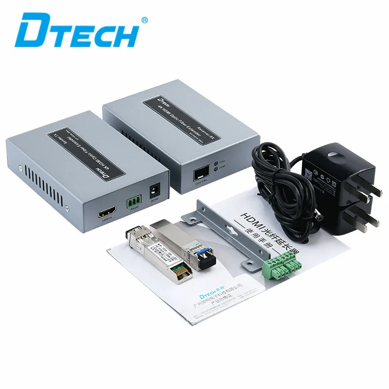 Dtech 4K HDMI Fiber Optic Extender With IR RS232 20km HDMI Fiber Optic Extender