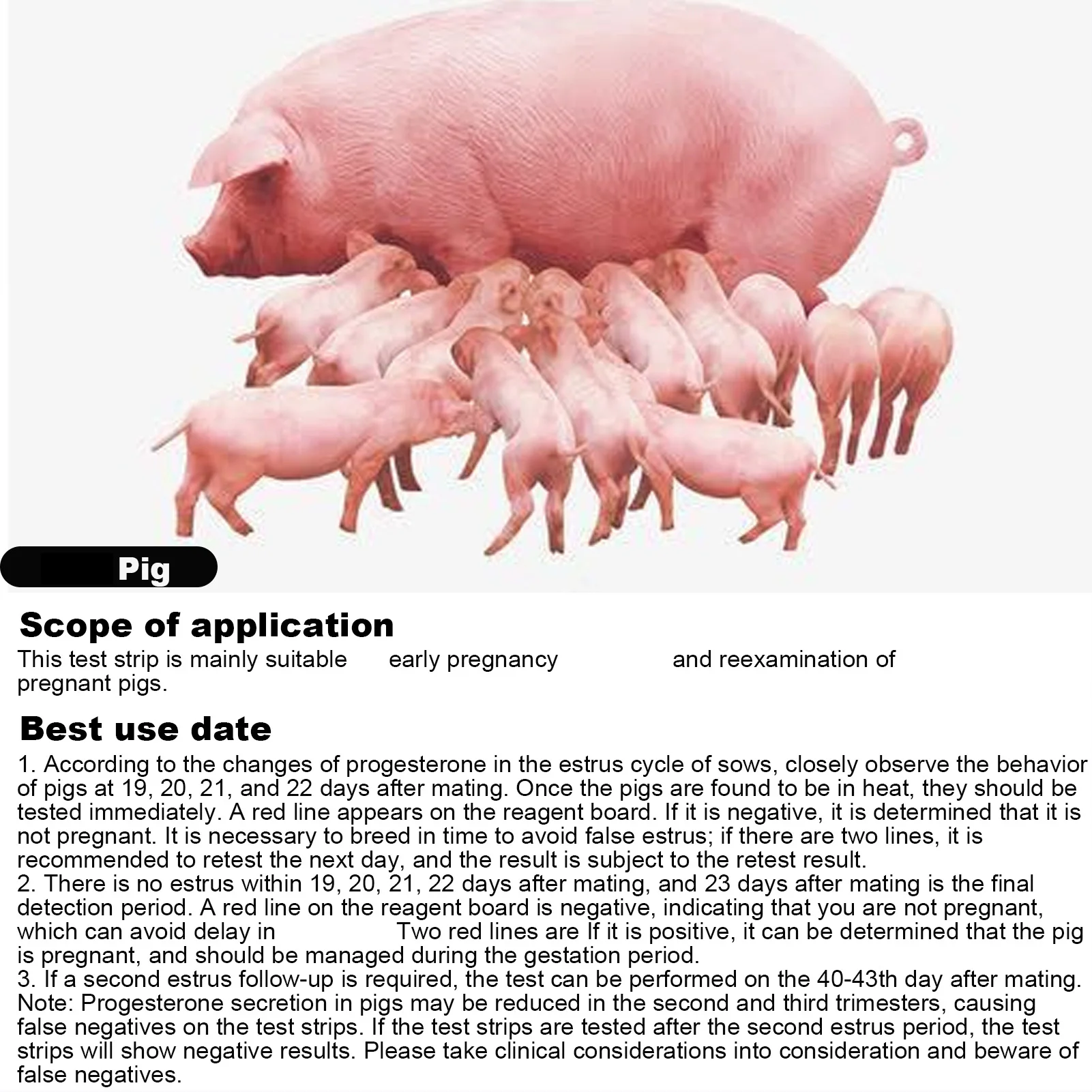 D5 10pcs Pig Raising Equipment Pig Pregnancy Test Strip Early Pregnant Detection Test Tool Livestock Sow Pregnancy Test Paper