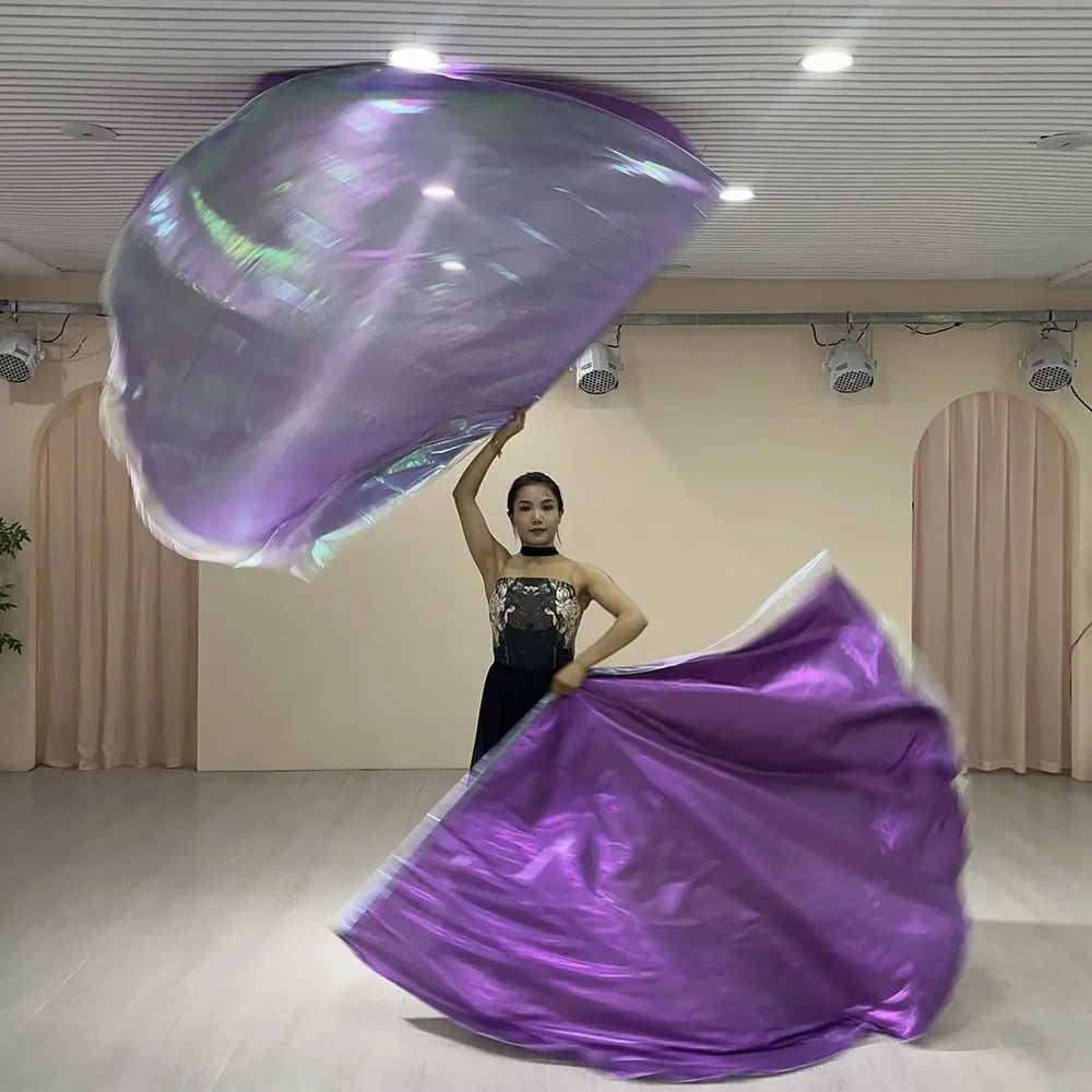 with Telescopic Sticks Belly Dance Accessories Props Multicolor Dance Party Colorful Scarves Flag Double Layers Scalable Rods