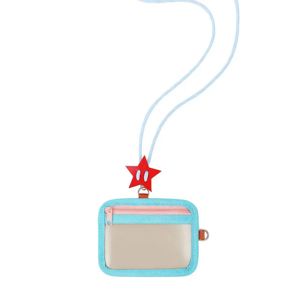 

Simple Soft Shell Card Holder Dual-use Transparent Bus Pass Card Cover with Lanyard ID Card Case Students